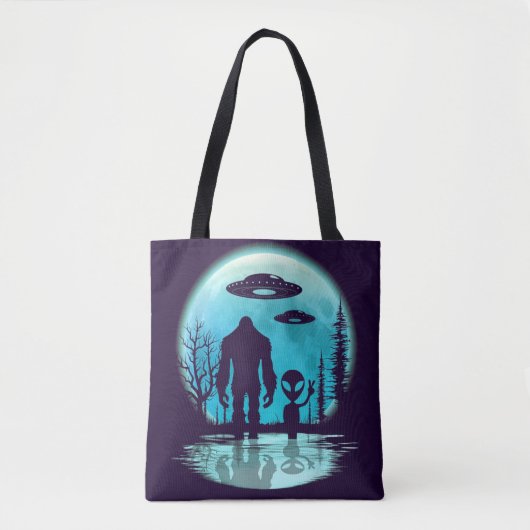 Bigfoot Alien UFO Disclosure Conspiracy Gift Tote Bag (Voorkant)