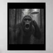 Bigfoot Alien Ufo Selfie Funny Sasquatch Meme Men  Poster (Voorkant)