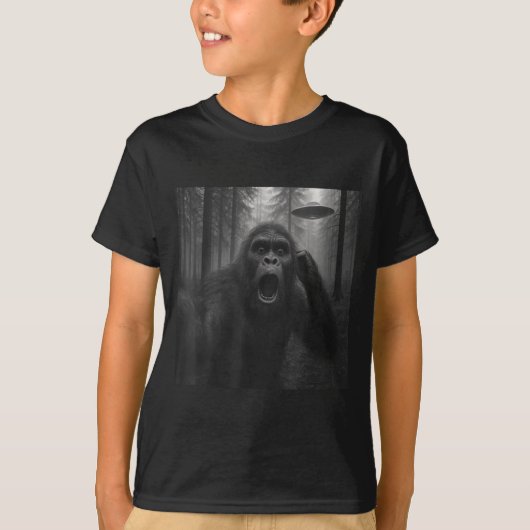 Bigfoot Alien Ufo Selfie Funny Sasquatch Meme Men  T-shirt (Voorkant)