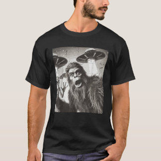 Bigfoot Alien Ufo Selfie Grappige Sasquatch Meme M T-shirt