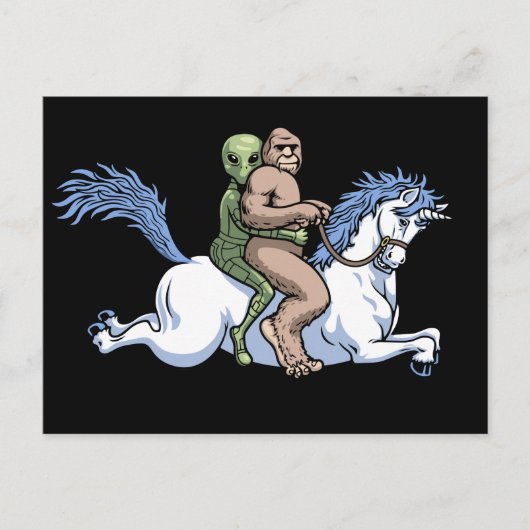 Bigfoot, Alien, Unicorn Briefkaart (Voorkant)