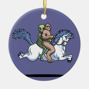 Bigfoot, Alien, Unicorn Keramisch Ornament