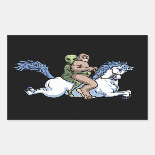 Bigfoot, Alien, Unicorn Rechthoekige Sticker
