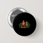 Bigfoot Alien Video Games Gaming Sasquatch Ufo Men Ronde Button 5,7 Cm (Voorkant /achterkant)