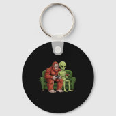 Bigfoot Alien Video Games Gaming Sasquatch Ufo Men Sleutelhanger (Voorkant)