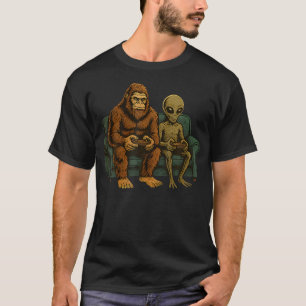 Bigfoot Alien Videogames T-shirt Heren Jongens Gam