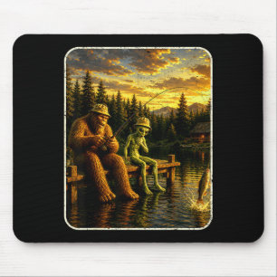 Bigfoot alien vissen grappige mannen sasquatch lie muismat