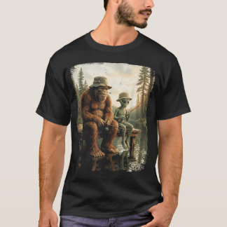 Bigfoot Alien Vissen Grappige Mannen Ufo Sasquatch T-shirt