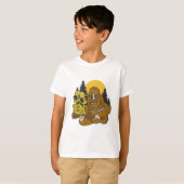 Bigfoot Aliens Guitar Camping Sasquatch Funny Gift T-shirt (Voorkant volledig)
