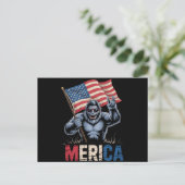 Bigfoot America Rock Amerikaanse Vlag Patriottisch Briefkaart (Staand voorkant)