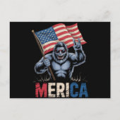 Bigfoot America Rock Amerikaanse Vlag Patriottisch Briefkaart (Voorkant)