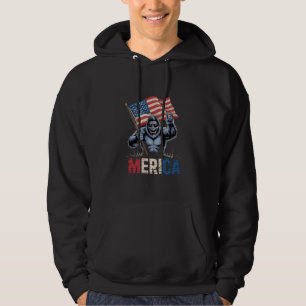 Bigfoot America Rock Amerikaanse Vlag Patriottisch Hoodie