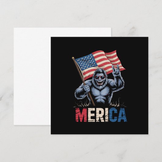 Bigfoot America Rock Amerikaanse Vlag Patriottisch Kaart (Voorkant / Achterkant)
