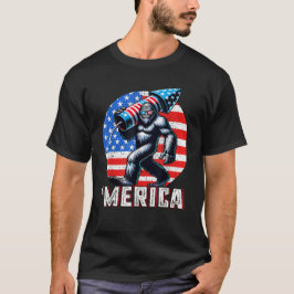 Bigfoot America Rock Amerikaanse Vlag Patriottisch T-shirt