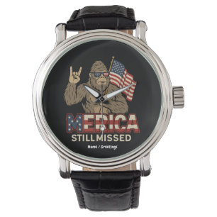 Bigfoot 'America Still Missed' Patriot op 4 juli Horloge