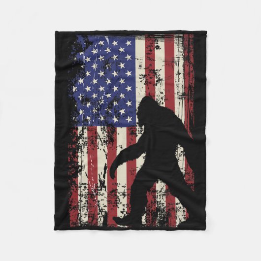Bigfoot American Flag 4 juli patriottisch Fleece Deken (Voorkant)
