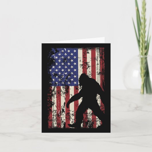 Bigfoot American Flag 4 juli patriottisch Kaart (Voorkant)