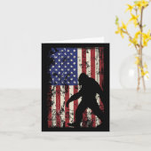 Bigfoot American Flag 4 juli patriottisch Kaart (Gele Bloem)