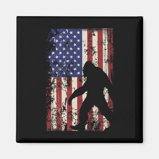 Bigfoot American Flag 4 juli patriottisch Magneet (Voorkant)