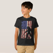 Bigfoot American Flag 4 juli patriottisch T-shirt (Voorkant volledig)
