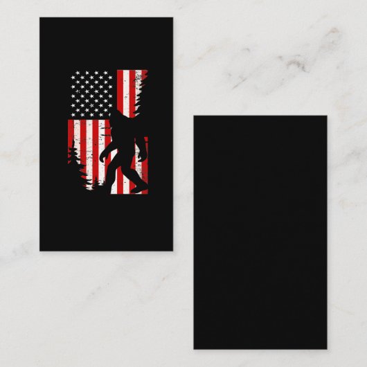 Bigfoot American Flag Forest Sasquatch Fan Visitekaartje (Voorkant / Achterkant)