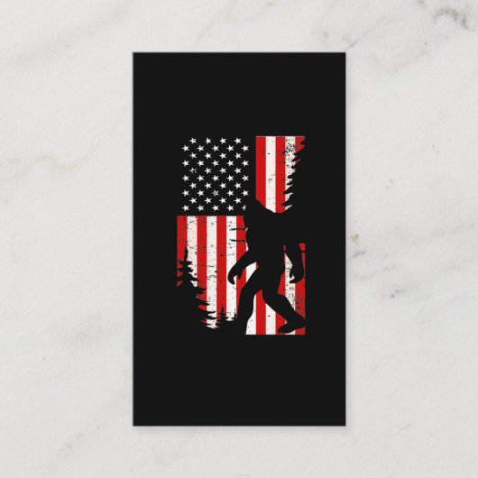 Bigfoot American Flag Forest Sasquatch Fan Visitekaartje (Voorkant)