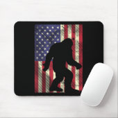 Bigfoot American Flag Memorial Day Sasquatch Pa Muismat (Met muis)