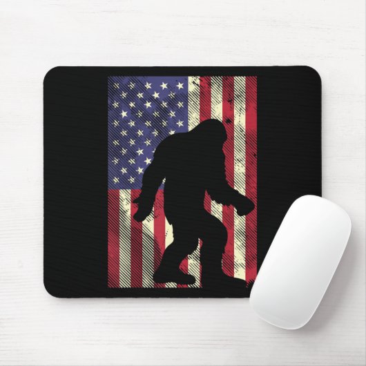 Bigfoot American Flag Memorial Day Sasquatch Pa Muismat (Met muis)