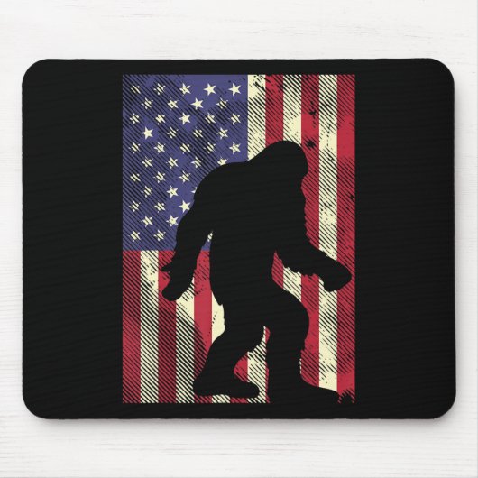 Bigfoot American Flag Memorial Day Sasquatch Pa Muismat (Voorkant)