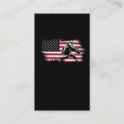 Bigfoot American Flag  Sasquatch Visitekaartje (Voorkant)