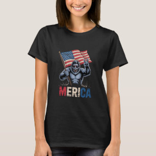 Bigfoot Amerika Rock Amerikaanse Vlag Patriottisch T-shirt