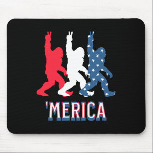 Bigfoot Amerika Rood Wit Blauw Vredesteken 4e van Muismat