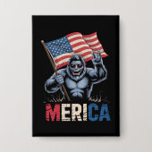 Bigfoot Amerika Rots Amerikaanse Vlag Patriottisch Button (Voorkant)