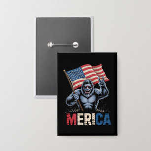 Bigfoot Amerika Rots Amerikaanse Vlag Patriottisch Button