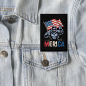 Bigfoot Amerika Rots Amerikaanse Vlag Patriottisch Button (Insitu)