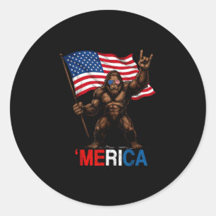 Bigfoot Amerika rots Amerikaanse vlag patriottisch Ronde Sticker