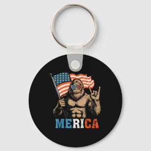 Bigfoot Amerika Rots Amerikaanse Vlag Patriottisch Sleutelhanger