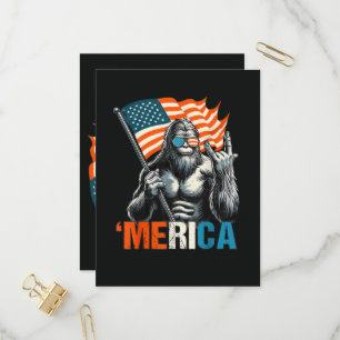 Bigfoot Amerika Rots Amerikaanse Vlag Uitnodiging Briefkaart