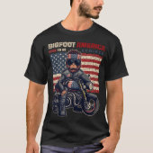 Bigfoot Amerikaanse vlag 4 juli vieringen T-shirt (Voorkant)