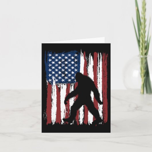 Bigfoot Amerikaanse vlag grappig 4 juli Patriottis Kaart (Voorkant)
