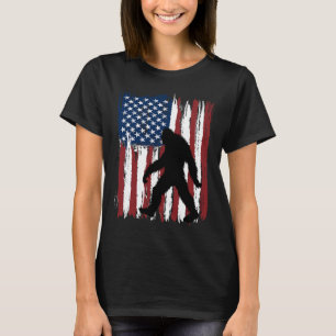 Bigfoot Amerikaanse vlag grappig 4 juli Patriottis T-shirt