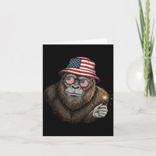 Bigfoot Amerikaanse Vlag Patriottische Sasquatch 4 Kaart