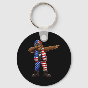 Bigfoot Amerikaanse Vlag Patriottische Sasquatch 4 Sleutelhanger
