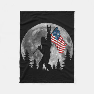 Bigfoot Amerikaanse Vlag Sasquatch Patriottisch 4  Fleece Deken