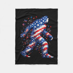 Bigfoot Amerikaanse vlag sasquatch patriottisch gr Fleece Deken
