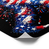 Bigfoot Amerikaanse vlag sasquatch patriottisch gr Poster (Hoek)