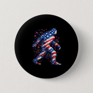 Bigfoot amerikaanse vlag sasquatch patriottisch gr ronde button 5,7 cm