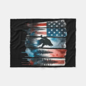 Bigfoot Amerikaanse vlag Sasquatch Patriottische 4 Fleece Deken (Voorkant (Horizontaal))
