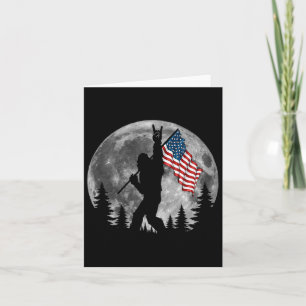 Bigfoot Amerikaanse vlag Sasquatch Patriottische 4 Kaart