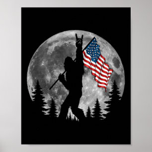 Bigfoot Amerikaanse vlag Sasquatch Patriottische 4 Poster